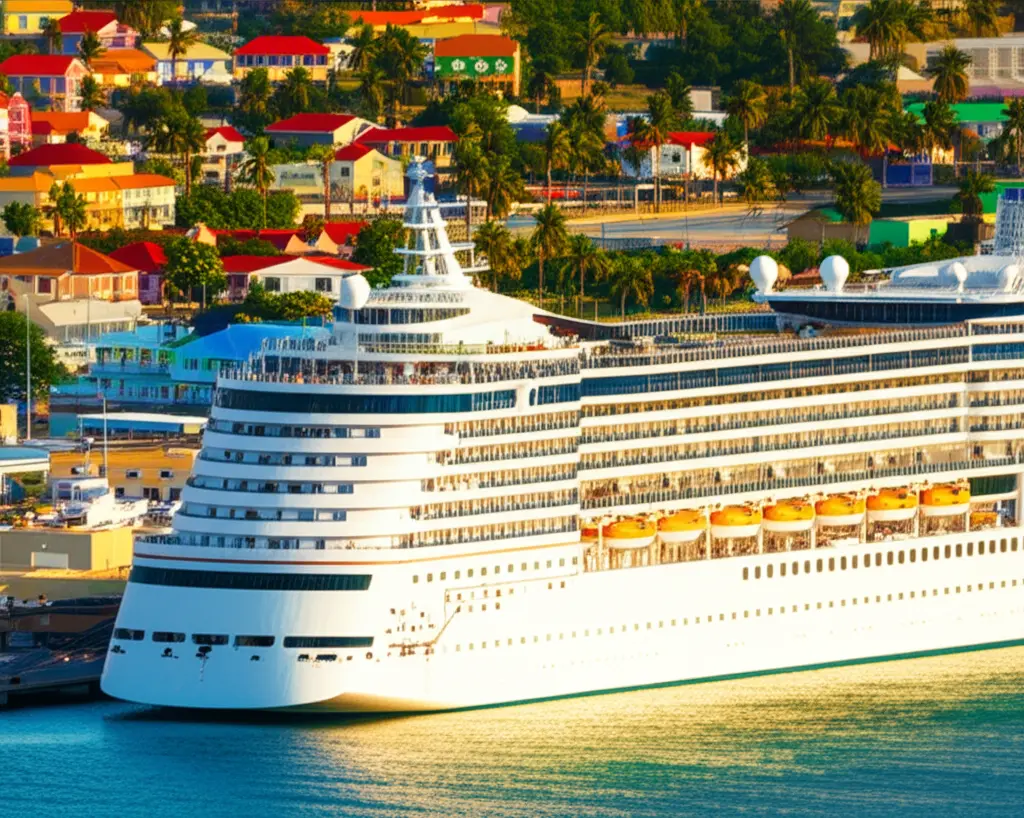 Cruise ship at Caribbean port