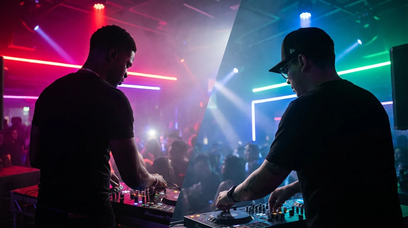 DJ OGX and DJ Baby mixing at Single's Bar